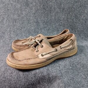 Sperry Top-Sider Billfish 3-Eye Boat Shoes Men's 9M Tan Leather Mesh Deck Shoes